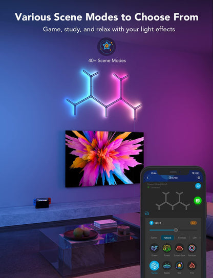 Govee Glide Y Lights، RGBIC LED Smart Gaming Lights - عبوة من 7 قطع 