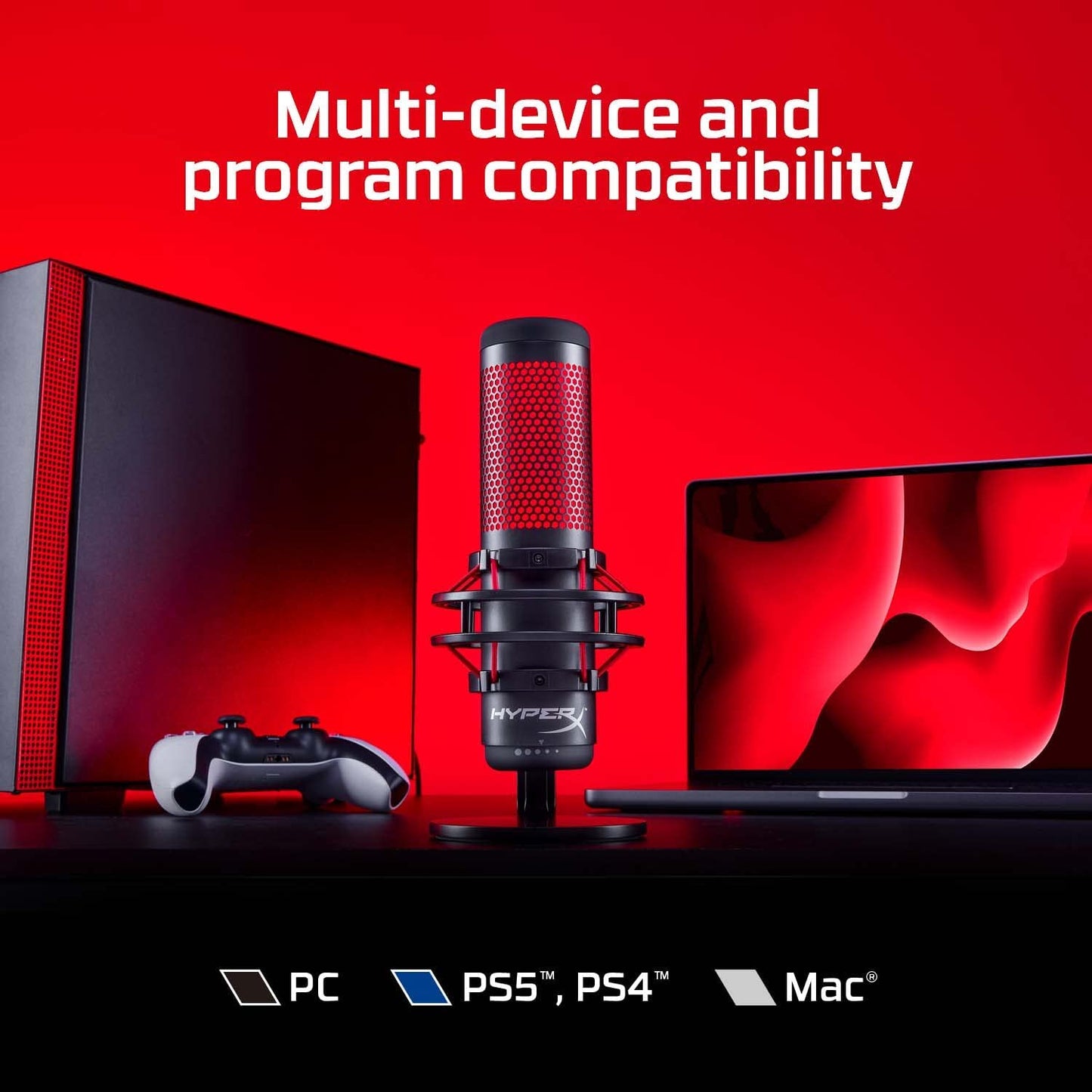 HyperX QuadCast - USB Condenser Gaming Microphone - PC, PS4, PS5 and Mac