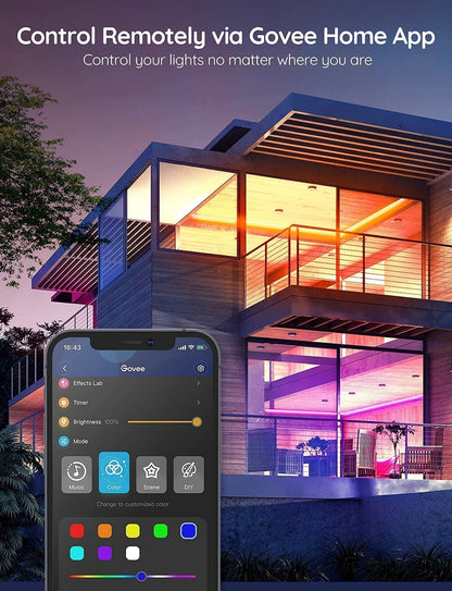 شريط إضاءة LED ذكي من Govee، شريط إضاءة LED ذكي بطول ١٠ أمتار، يدعم WiFi وAlexa وGoogle Assistant 