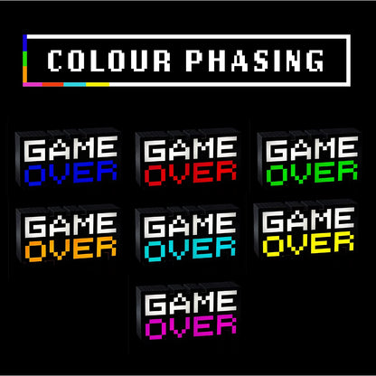 Game Over 8-Bit Pixel Light, Color Changing and Sound Reactive Mood Light