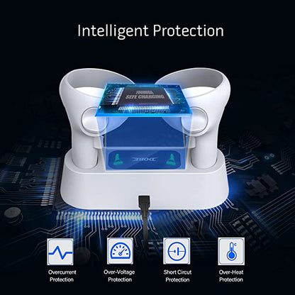 قاعدة شحن سريعة من Dobe لأجهزة تحكم الواقع الافتراضي Meta Quest 2 مع بطاريتين قابلتين لإعادة الشحن 