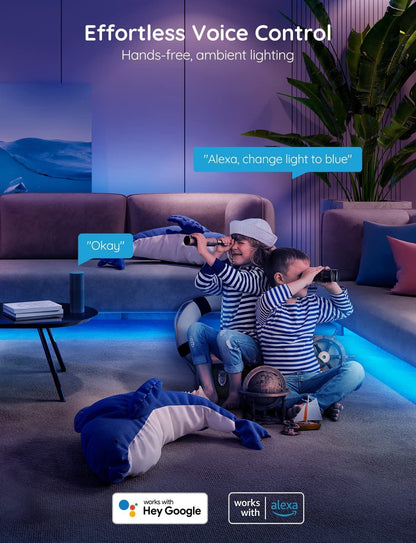 شريط إضاءة LED ذكي من Govee، شريط إضاءة LED ذكي بطول ١٠ أمتار، يدعم WiFi وAlexa وGoogle Assistant 