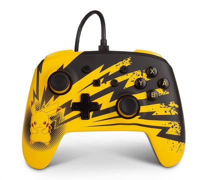 وحدة تحكم سلكية مُحسّنة من PowerA Pokemon لجهاز Nintendo Switch - Pikachu Lightning