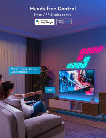 لوحات إضاءة مثلثة من Govee، مصابيح RGBIC ثلاثية - عبوة من 10 قطع