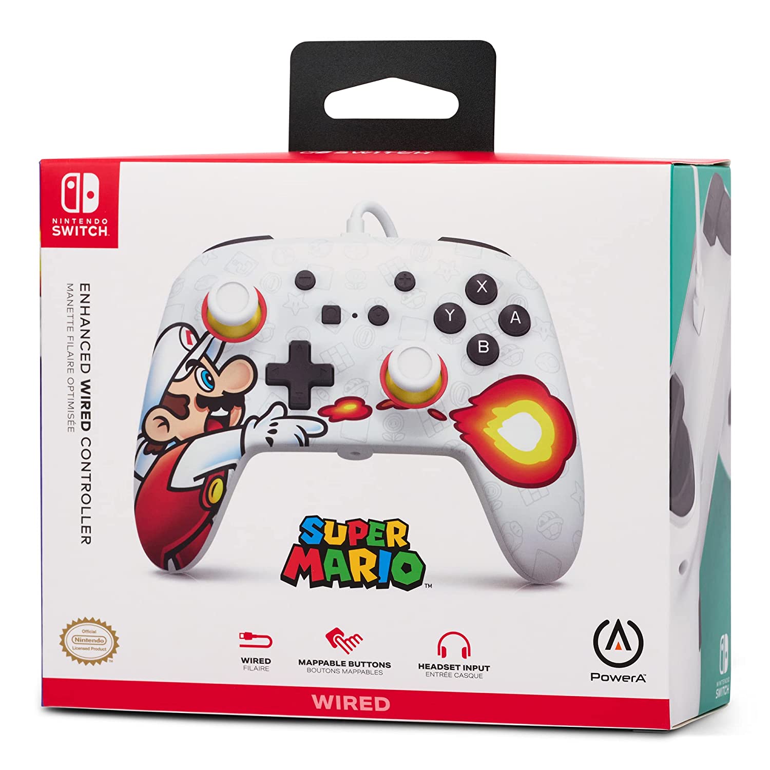Manette filaire optimisée pour Nintendo Switch - Mario Woo-Ho