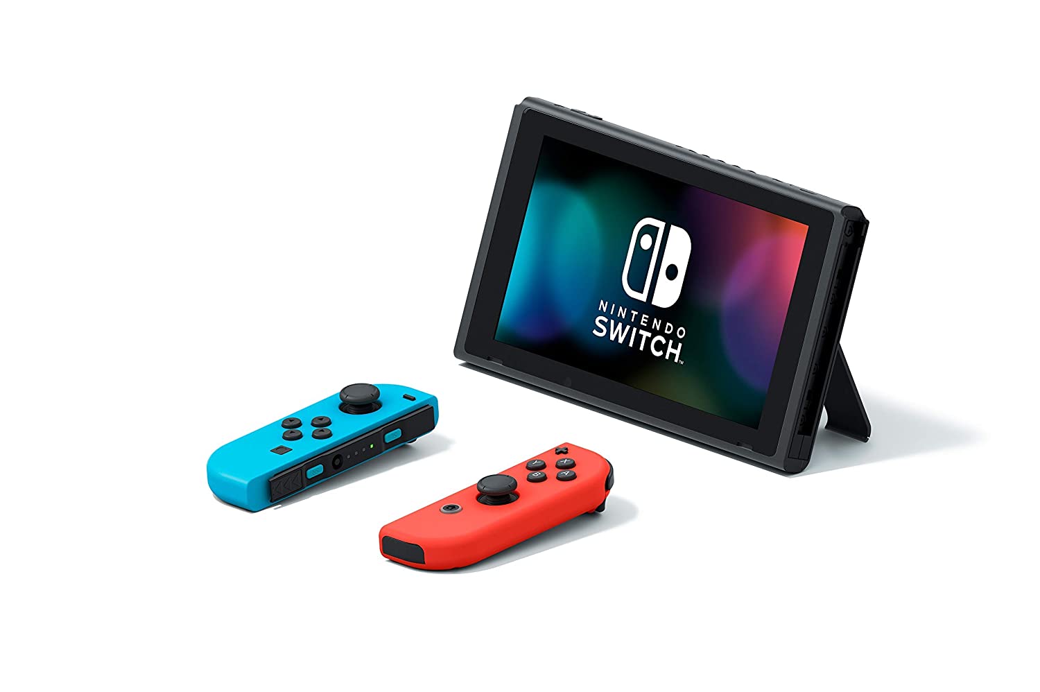 Nintendo Switch V2 with Neon Blue and Neon Red Joy‑Con – Game