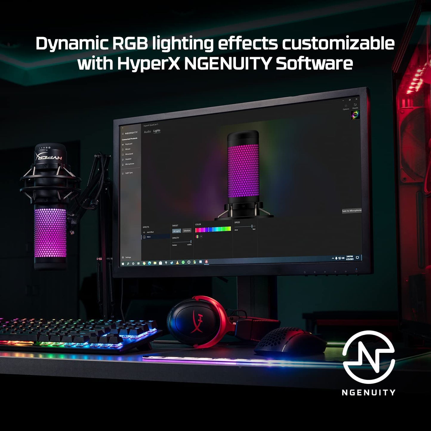 HyperX QuadCast S – RGB USB Condenser Microphone for PC, PS4, PS5 and Mac