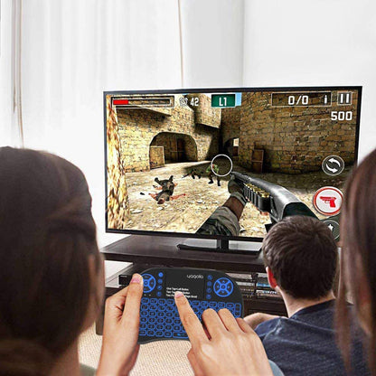 لوحة مفاتيح صغيرة بإضاءة خلفية مع ماوس لمس ٢.٤ جيجاهرتز لأجهزة الكمبيوتر | أجهزة الكمبيوتر المحمولة | أجهزة التلفزيون الذكية | أجهزة أندرويد | أجهزة التلفزيون 