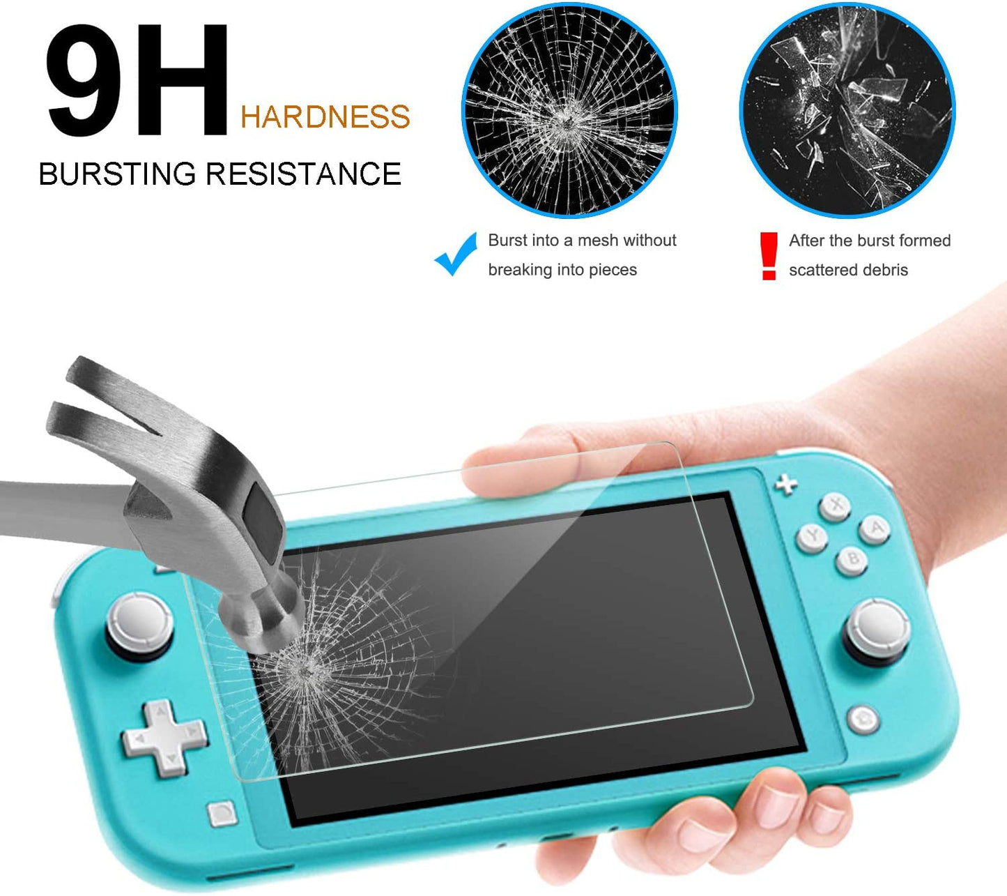 Crystal Clear Protective Case With Tempered Glass Screen Protector for Nintendo Switch Lite