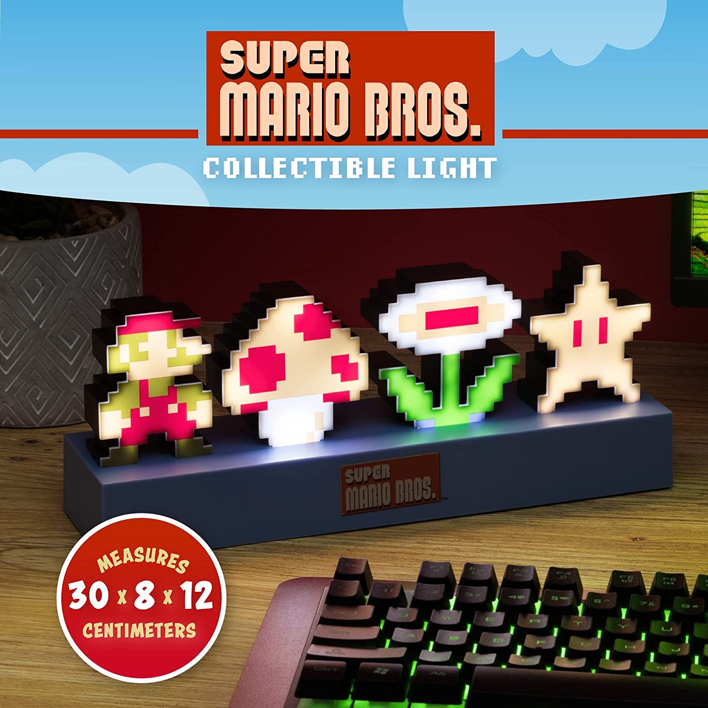 Super Mario Bros Icons Light, Decorative Light Up Figure