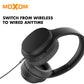 MOXOM MX-WL06 Wireless Headphone Super Real Stereo Gaming Experience HIFI Sound - Black