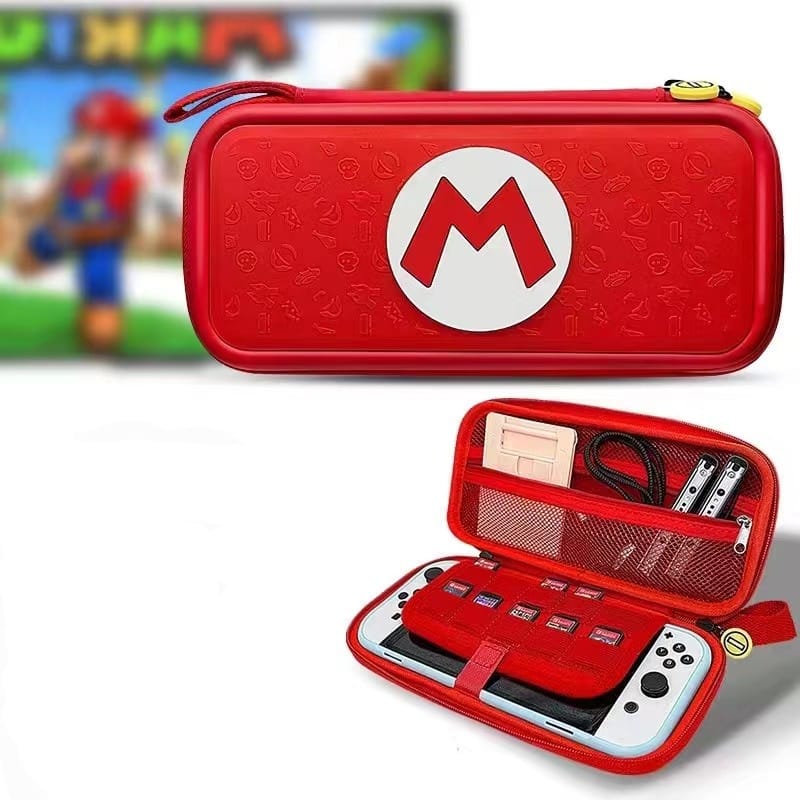 3D Travel Carrying Case For Nintendo Switch OLED And Nintendo Switch - Mario Red