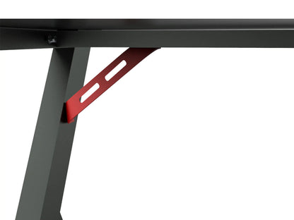 مكتب ألعاب R5 مقاس 120 سم مع أضواء LED مدمجة وحامل سماعة رأس وحامل أكواب