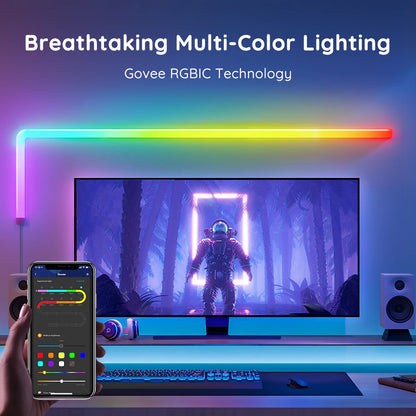 مصابيح حائط Govee Glide RGBIC LED، مصابيح حائط ذكية RGBIC للألعاب والتلفزيون وغرفة النوم والبث المباشر، تعمل مع Alexa ومساعد Google 