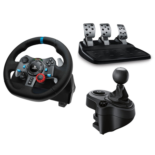 Logitech G29 Driving Force Race Steering Wheel with Shifter Gear Bundle - PS4 | PS5 | PC
