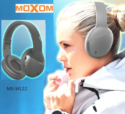 سماعات رأس لاسلكية MOXOM MX-WL22 - فضية