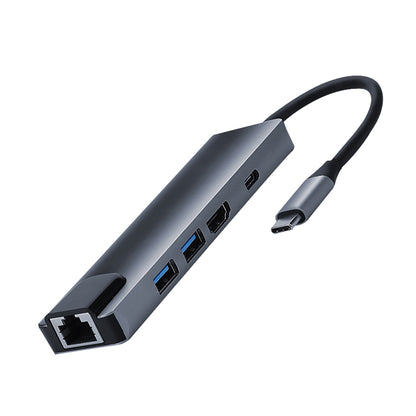 موزع 5 في 1 من USB Type C إلى HDMI مع منفذي USB 3.0 ومنفذ إيثرنت - Macbook | Windows