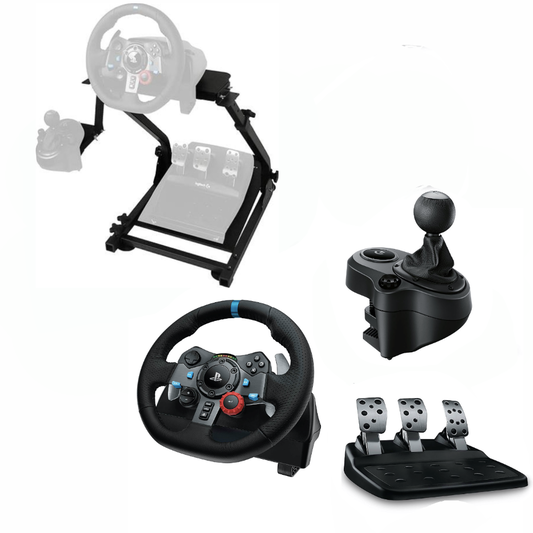 Logitech G29 Driving Force Race Steering Wheel with Shifter Gear and Drive Pro Racing Wheel Stand GY-006 Bundle