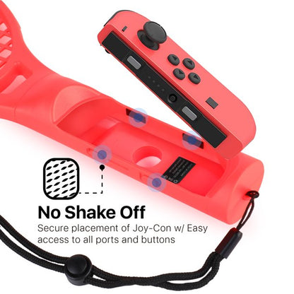 Tennis Racket for Nintendo Switch Joy-Con Controller Twin Pack (Mario Tennis Aces Red and Blue)