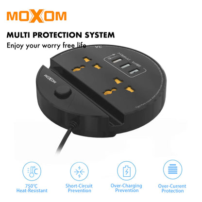 MOXOM MX-ST02 Power Socket Qualcomm 3.0 Quick Charge Universal Socket - Black | White