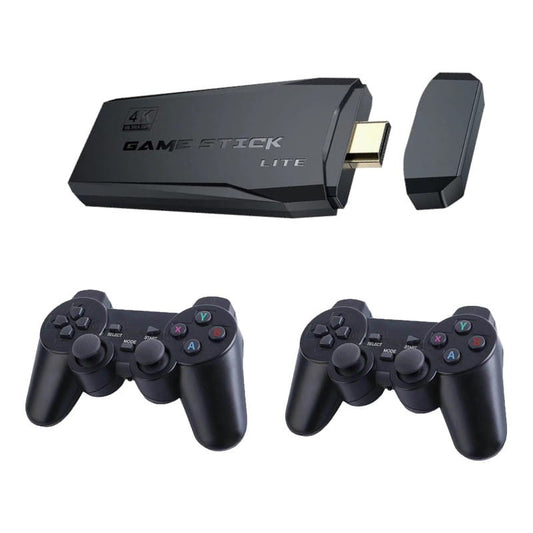 4K Stick Lite Retro TV Video Game Console 64G Built-in 10000 Games With x2 Wireless Controller