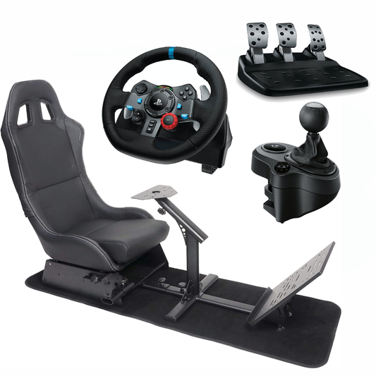 Logitech G29 Driving Force Race Steering Wheel with Shifter Gear and Playseat Bundle