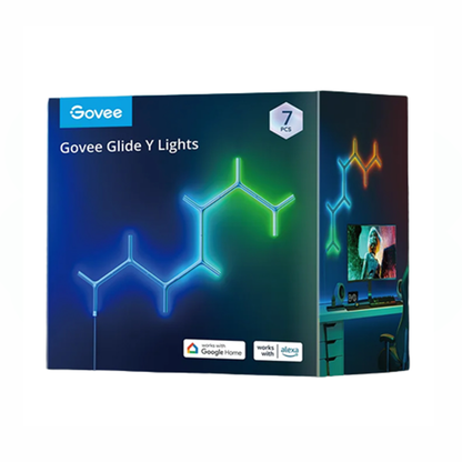Govee Glide Y Lights، RGBIC LED Smart Gaming Lights - عبوة من 7 قطع 