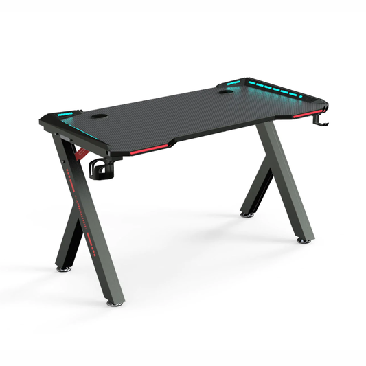 R5 120CM Gaming Desk With Built in Led Lights, Headset Holder and Cup Holder