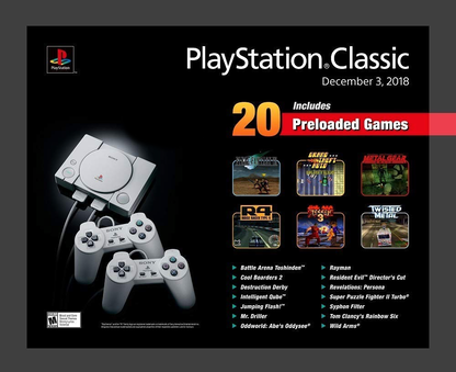 Sony PlayStation Classic Console 20 Built In Games Bundle