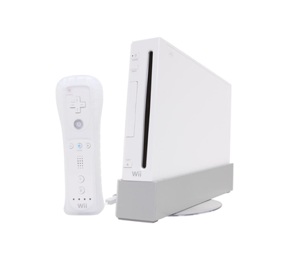 وحدة تحكم نينتندو وي باللون الأبيض معدلة بلعبة واحدة مختارة