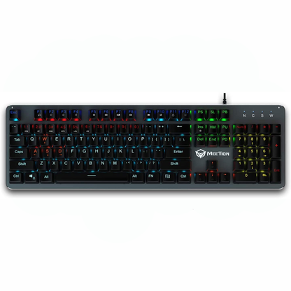 لوحة مفاتيح الألعاب الميكانيكية Meetion MK007 LED ذات السطح المعدني