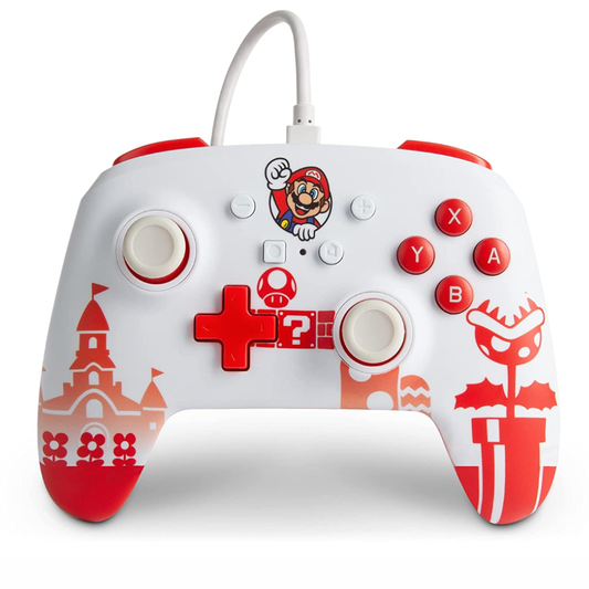 PowerA Enhanced Wired Controller for Nintendo Switch - Mario Red/White