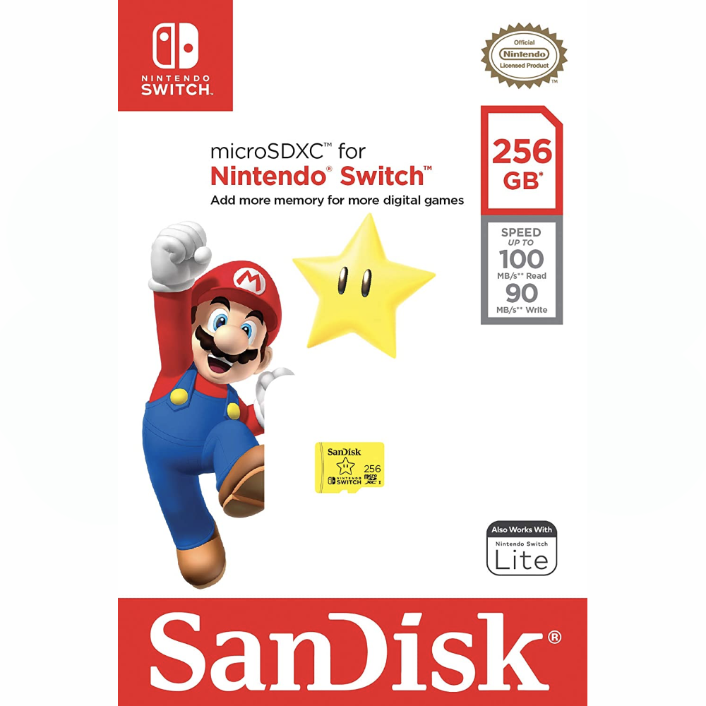 SanDisk 256GB microSDXC-Card, Licensed for Nintendo-Switch - SDSQXAO-256G-GNCZN