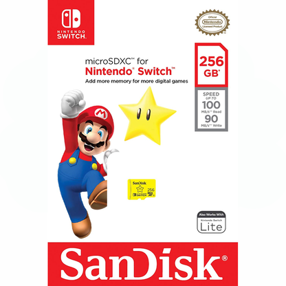 بطاقة SanDisk microSDXC بسعة 256 جيجابايت، مرخصة لجهاز Nintendo Switch 