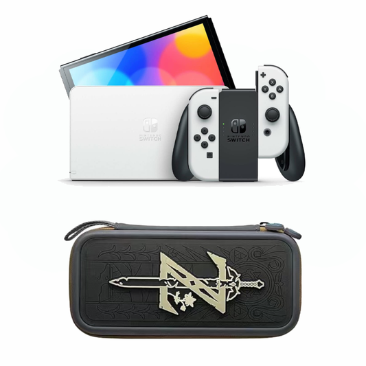 Nintendo Switch - OLED Model White with Zelda Case Bundle