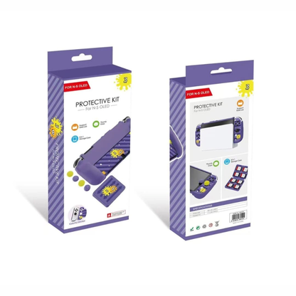Splatoon 3 Inspired Protective Kit For Nintendo Switch OLED 4 In 1 - Purple