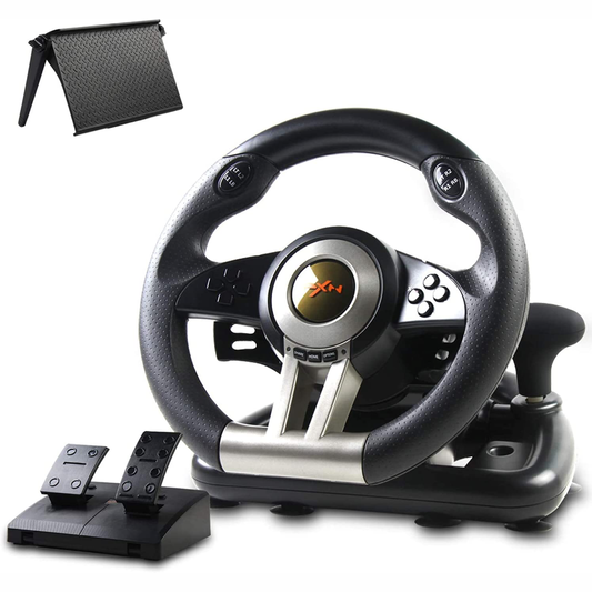 PXN-V3II 180° Racing Steering Wheel - Black