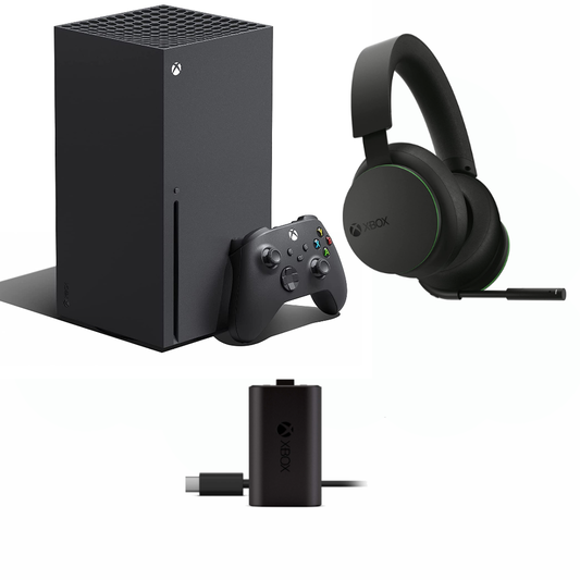 Xbox Series X Console with Xbox Wireless Headset and Xbox Play & Charge Kit Bundle