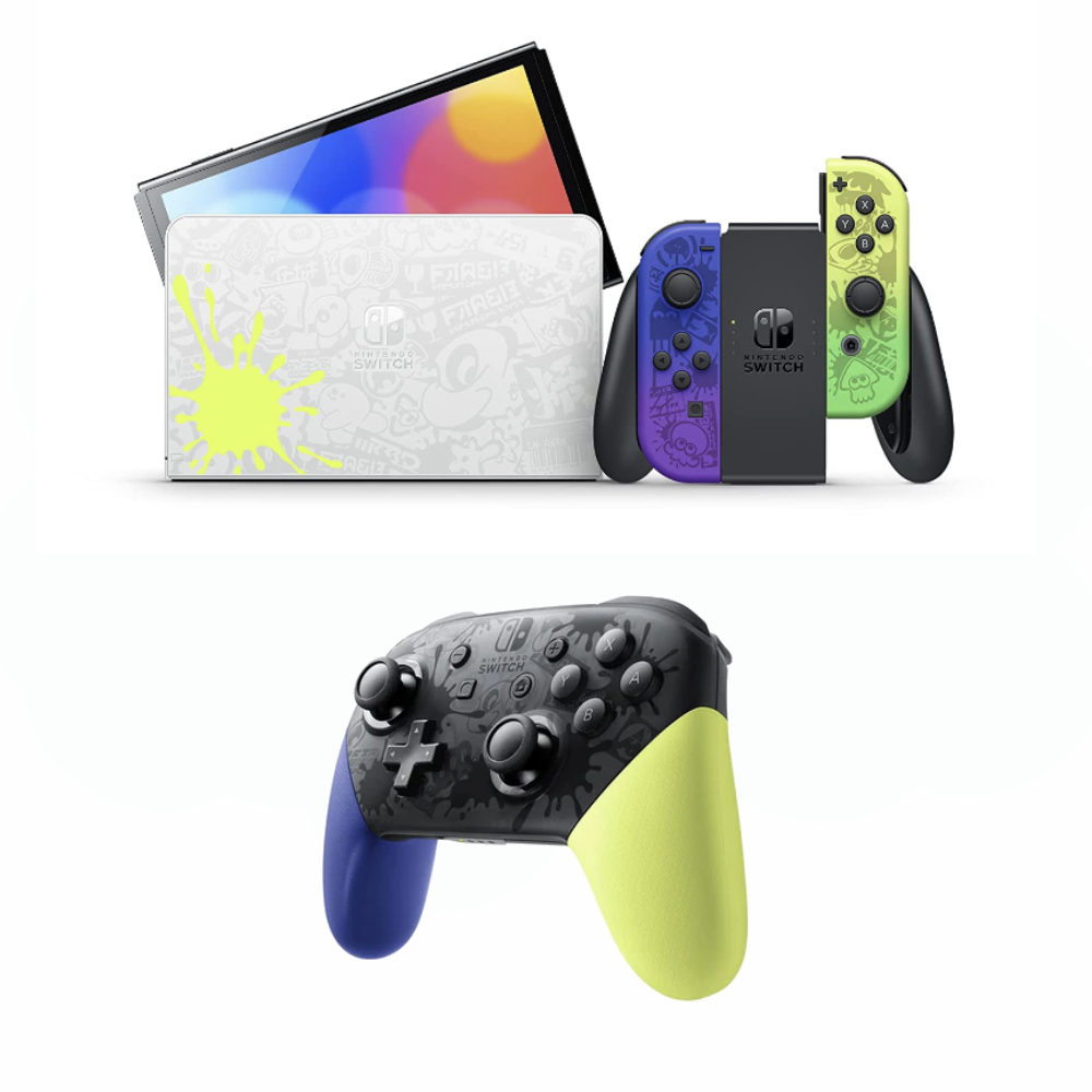 Nintendo Switch OLED Splatoon 3 Edition with Wireless Pro Controller Bundle