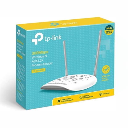 جهاز توجيه مودم TP-LINK لاسلكي N ADSL2+ بسرعة 300 ميجابت في الثانية TD-W8961N 