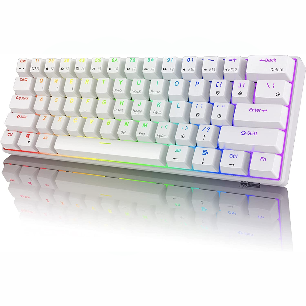 RK ROYAL KLUDGE RK61 Wireless 60% Triple Mode Mechanical Keyboard - White